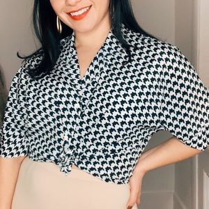 Vintage Large Houndstooth Blouse